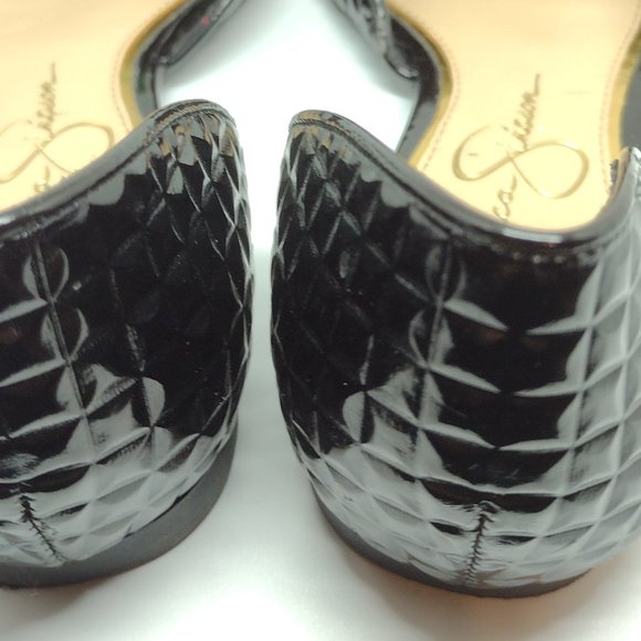 Jessica Simpson Renonna Black Waffle Embossed Flat Size 5 M - Picture 6 of 9